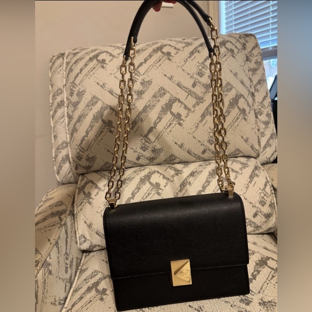 Kate Spade Black Crossbody Bag with Gold Chain
